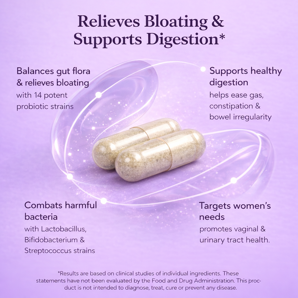 Bloat Balance - Women's Probiotic Capsules For Anti Bloat & Digestive Support